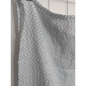 HB Blue White 100% Cotton Baby Swaddle Blanket 46"x46" Herringbone